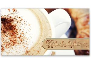 Gutscheinkarte Geschenkgutscheine geschenkgutscheine.com bestellen Klappkarten pos-hauer G2028 Café Caféhaus Kaffeehaus Kaffee Eisdiele Eiscafé