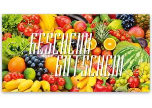 Geschenkgutscheine mit Motiv Obst und Gemüse